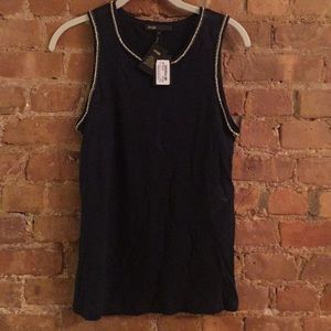 navy tank with rhinestone detail